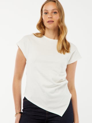 T-shirt de manga curta com pregas de fantasias
