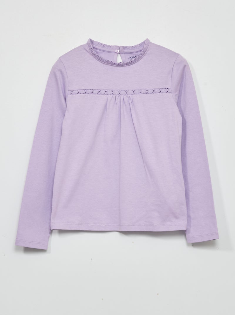 T-shirt de manga curta com renda VIOLETA - Kiabi