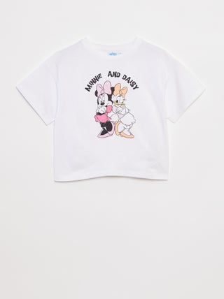 T-shirt de manga curta cropped 'Minnie' 'Disney'
