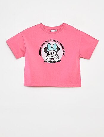 T-shirt de manga curta cropped 'Minnie' 'Disney'