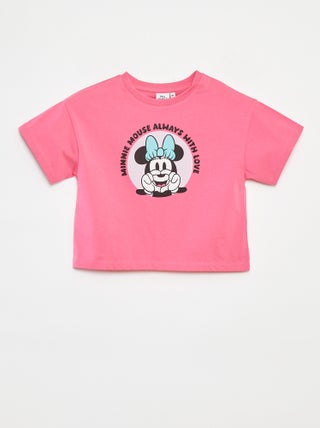 T-shirt de manga curta cropped 'Minnie' 'Disney'