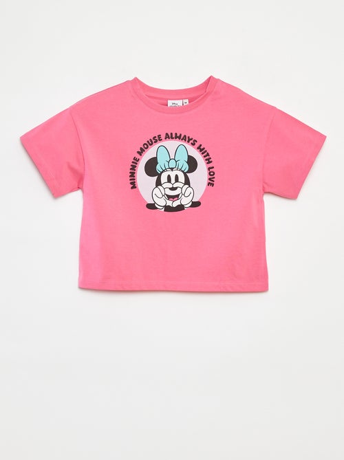 T-shirt de manga curta cropped 'Minnie' 'Disney' - Kiabi