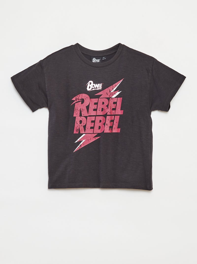 T-shirt de manga curta 'David Bowie' PRETO - Kiabi