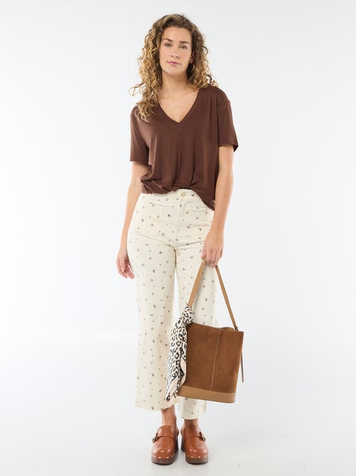 T-shirt de manga curta, decote em bico - Kiabi