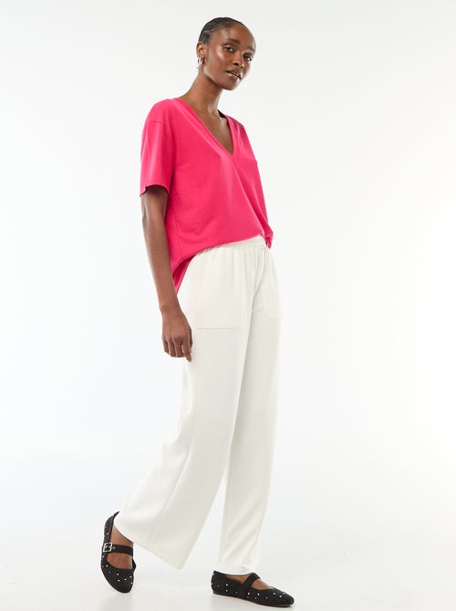 T-shirt de manga curta, decote em bico - Kiabi