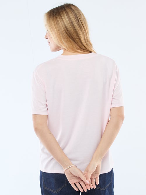 T-shirt de manga curta, decote em bico - Kiabi