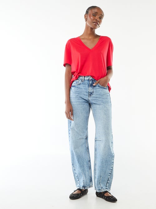 T-shirt de manga curta, decote em bico - Kiabi