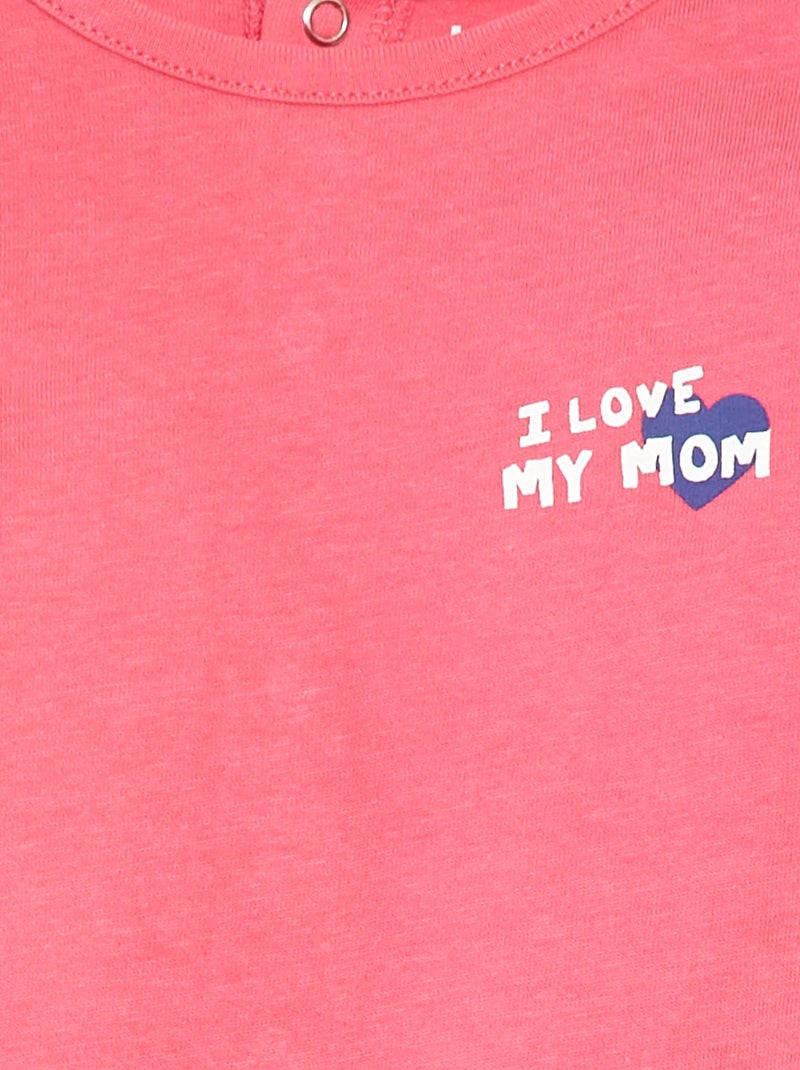 T-shirt de manga curta 'Dia da Mãe' ROSA - Kiabi