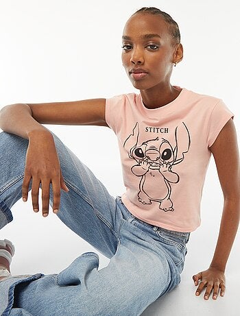 T-shirt de manga curta 'Disney' 'Stitch'