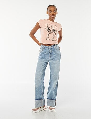 T-shirt de manga curta 'Disney' 'Stitch'