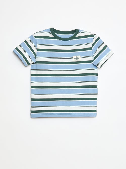 T-shirt de manga curta e às riscas - Kiabi