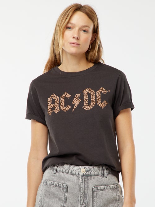 T-shirt de manga curta e gola redonda 'ACDC' - Kiabi