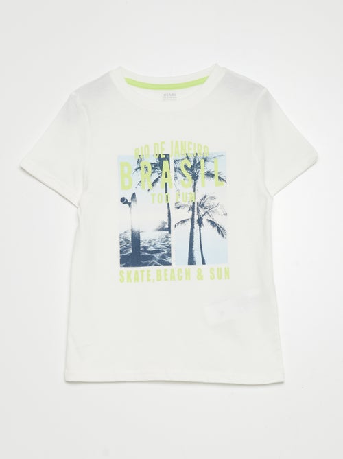 T-shirt de manga curta e gola redonda - Kiabi
