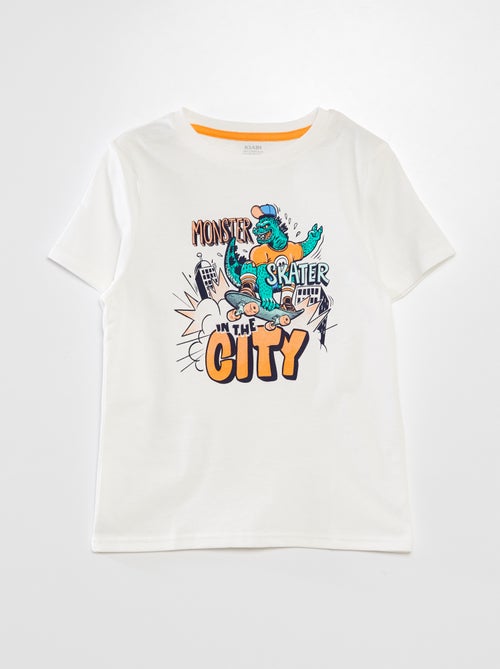 T-shirt de manga curta e gola redonda - Kiabi