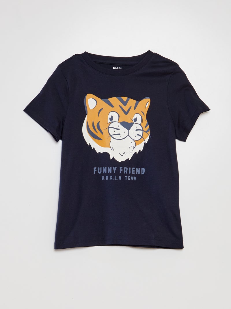 T-shirt de manga curta e gola redonda BRANCO - Kiabi