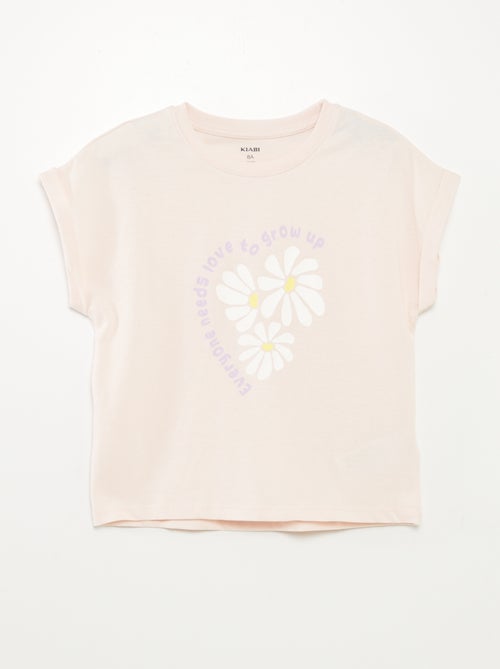 T-shirt de manga curta e gola redonda - Kiabi