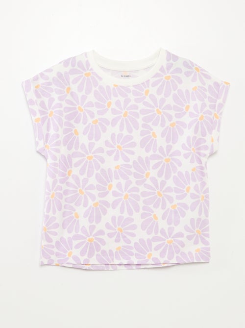 T-shirt de manga curta e gola redonda - Kiabi