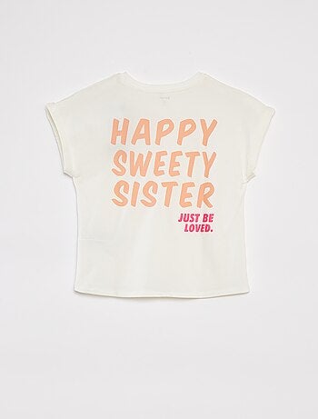 T-shirt de manga curta e gola redonda com desenho