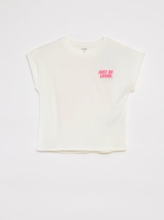 T-shirt de manga curta e gola redonda com desenho