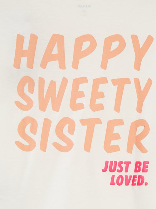 T-shirt de manga curta e gola redonda com desenho - Kiabi