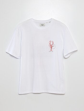 T-shirt de manga curta e gola redonda com estampado atrás 'Produkt'