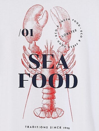 T-shirt de manga curta e gola redonda com estampado atrás 'Produkt'