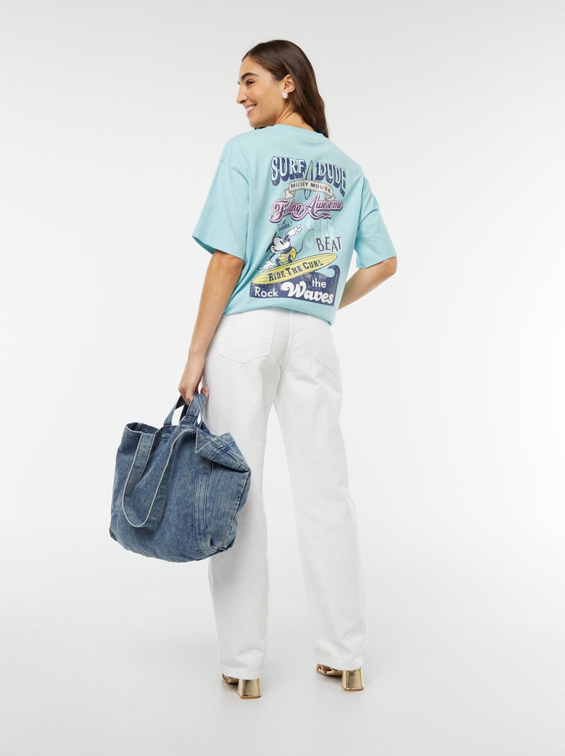 T-shirt de manga curta e gola redonda 'Disney' AZUL - Kiabi