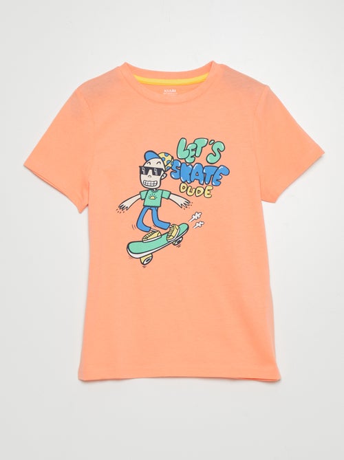 T-shirt de manga curta e gola redonda - Kiabi
