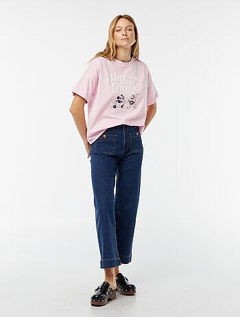 T-shirt de manga curta e gola redonda 'Mickey Mouse' 'Disney'