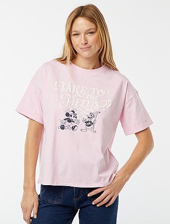 T-shirt de manga curta e gola redonda 'Mickey Mouse' 'Disney'