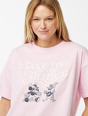 T-shirt de manga curta e gola redonda 'Mickey Mouse' 'Disney'