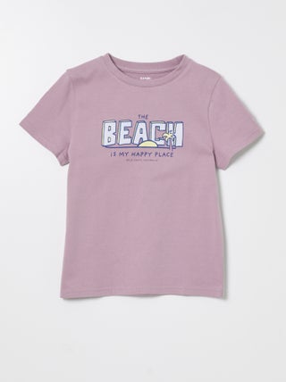 T-shirt de manga curta e gola redonda