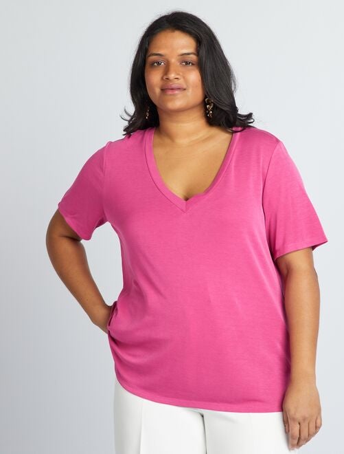 T Shirt Feminina Plus Size De Algodão Fashion Rosê