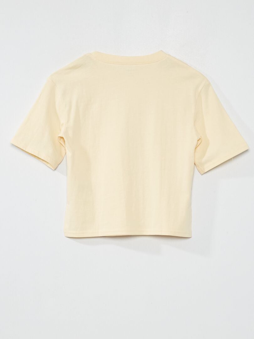 T-shirt de manga curta em algodão BRANCO - Kiabi