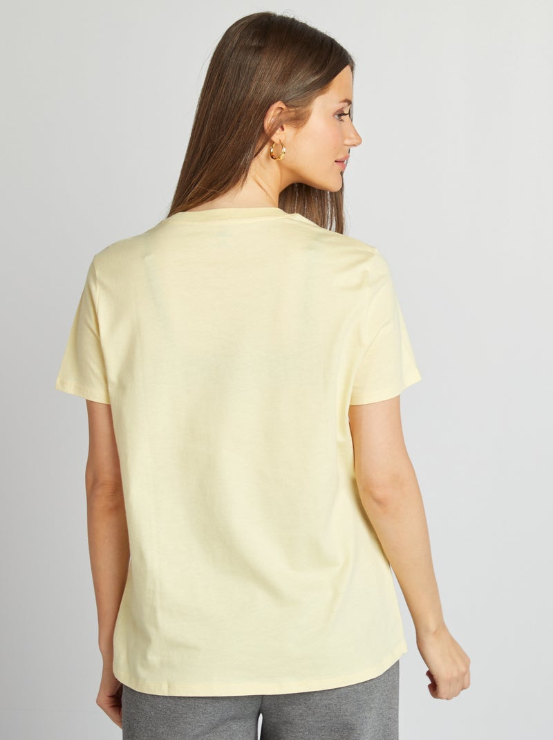 T-shirt de manga curta em jersey AMARELO - Kiabi