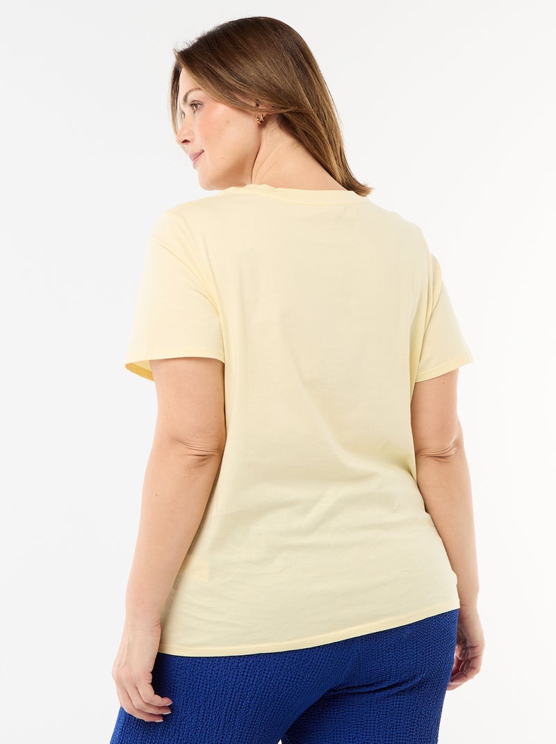T-shirt de manga curta em jersey Amarelo - Kiabi