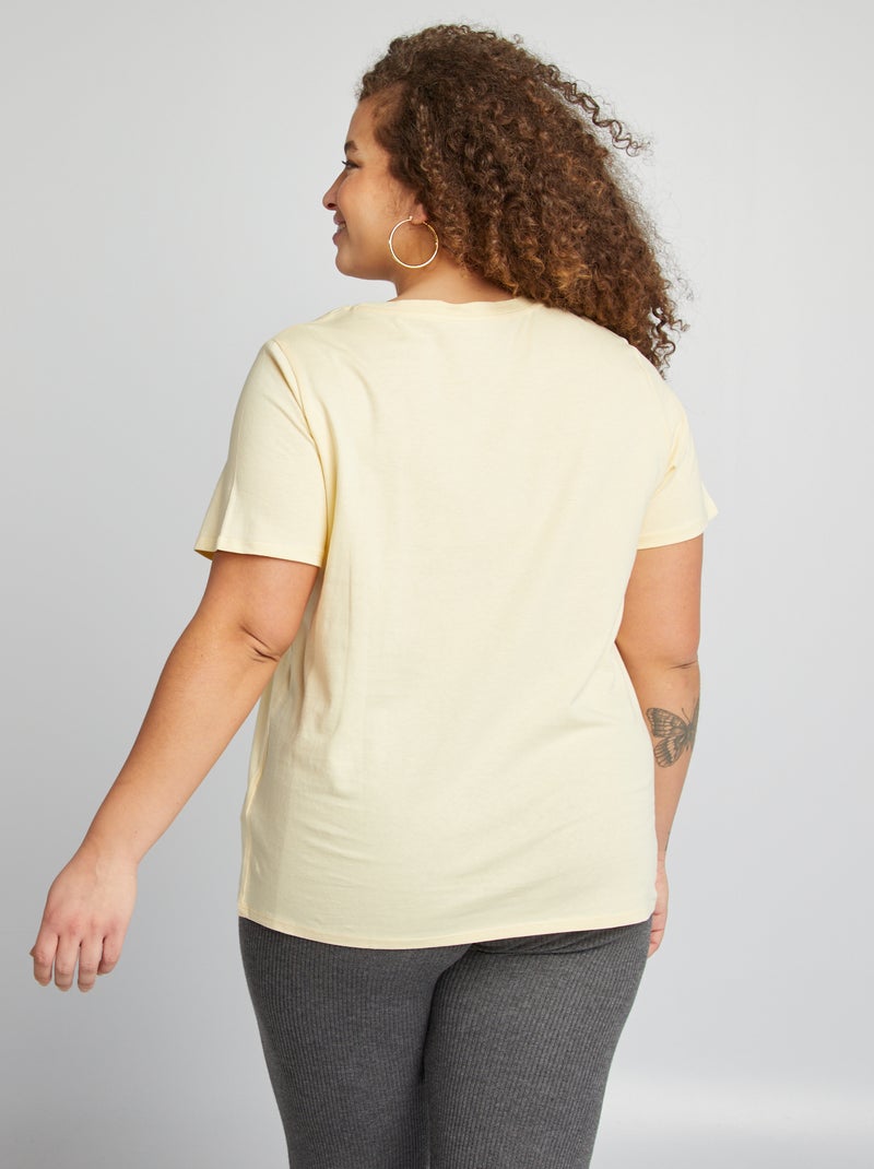 T-shirt de manga curta em jersey AMARELO - Kiabi