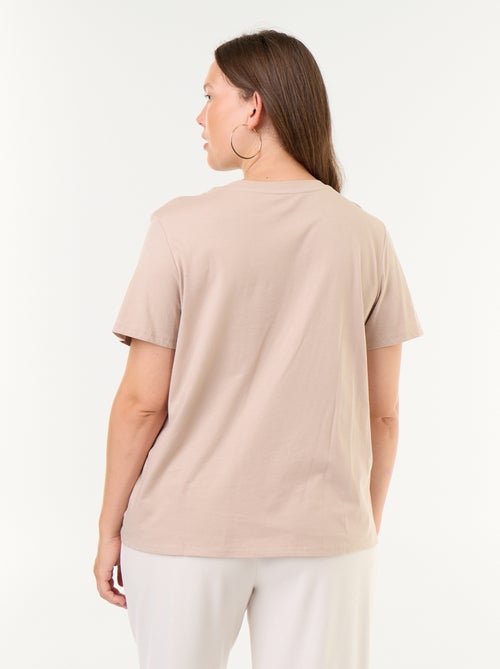 T-shirt de manga curta em jersey - Kiabi