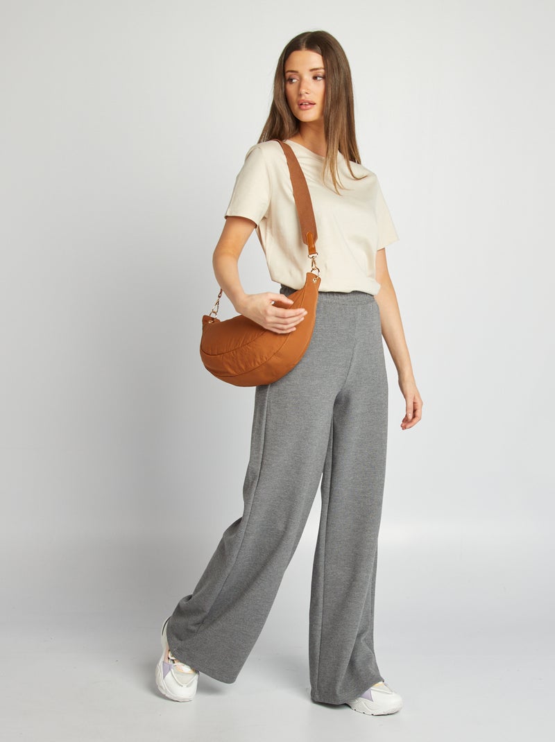 T-shirt de manga curta em jersey CINZA - Kiabi