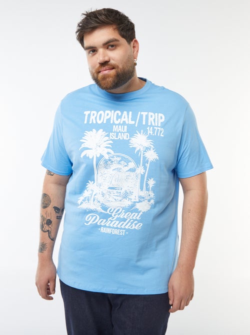 T-shirt de manga curta em jersey com estampado - Kiabi