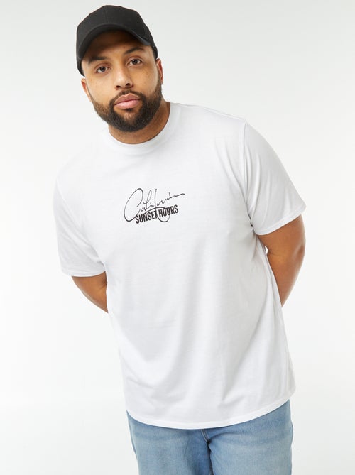 T-shirt de manga curta em jersey com estampado - Kiabi