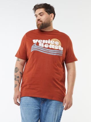 T-shirt de manga curta em jersey com estampado
