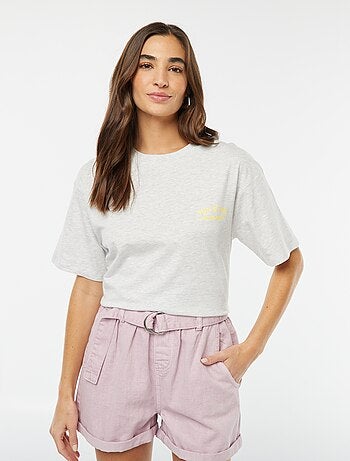 T-shirt de manga curta em jersey com estampado