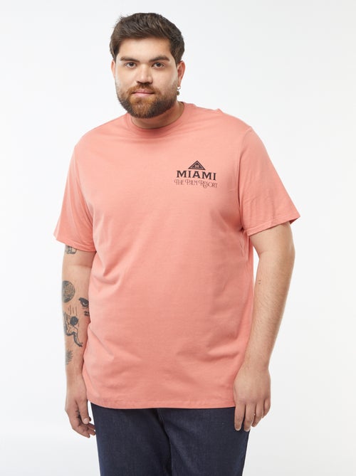 T-shirt de manga curta em jersey com estampado - Kiabi