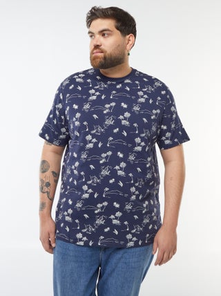 T-shirt de manga curta em jersey com estampado