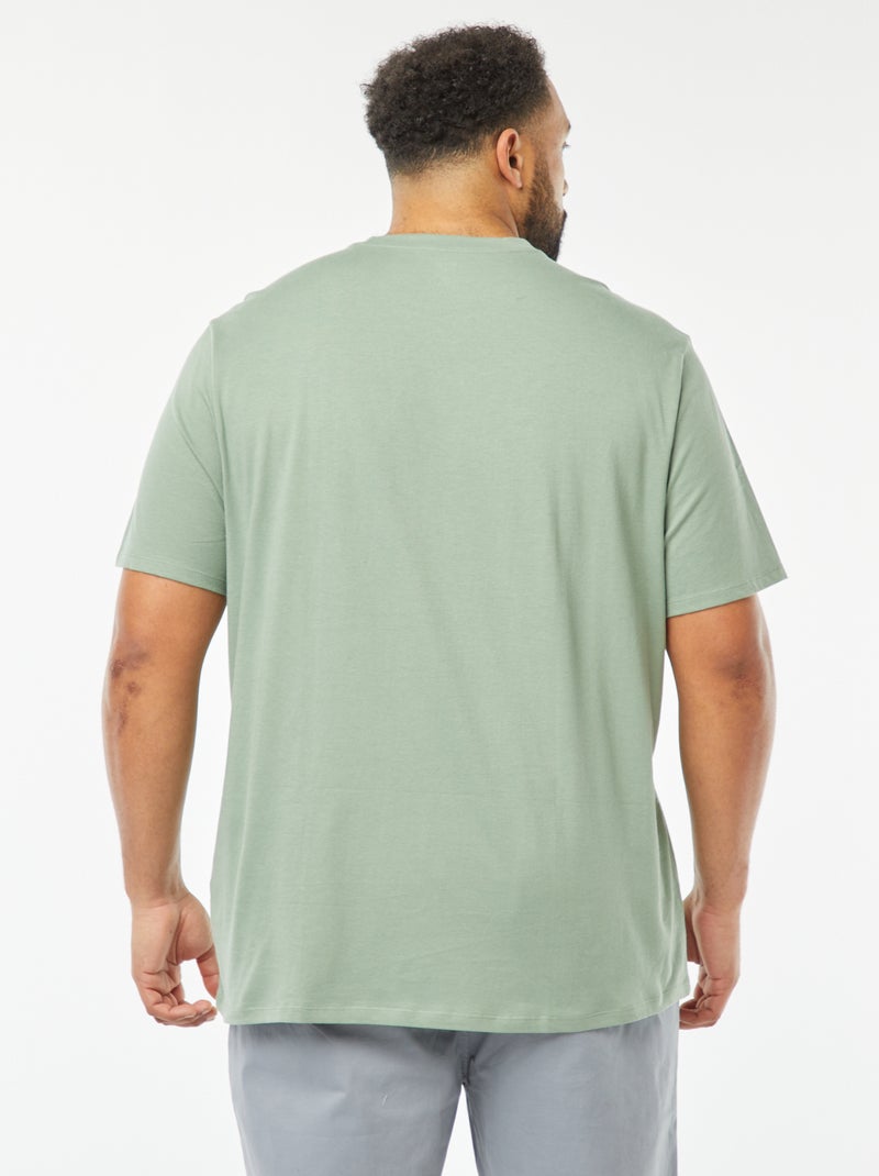 T-shirt de manga curta em jersey com estampado VERDE - Kiabi