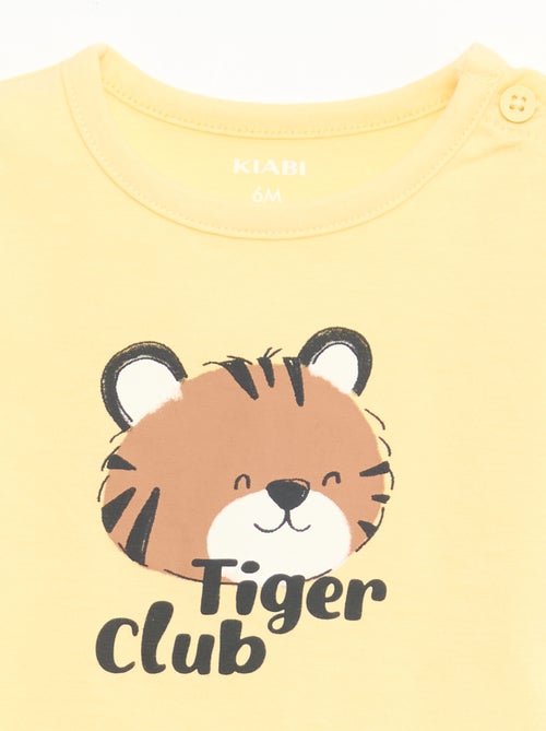 T-shirt de manga curta em jersey de algodão - Kiabi