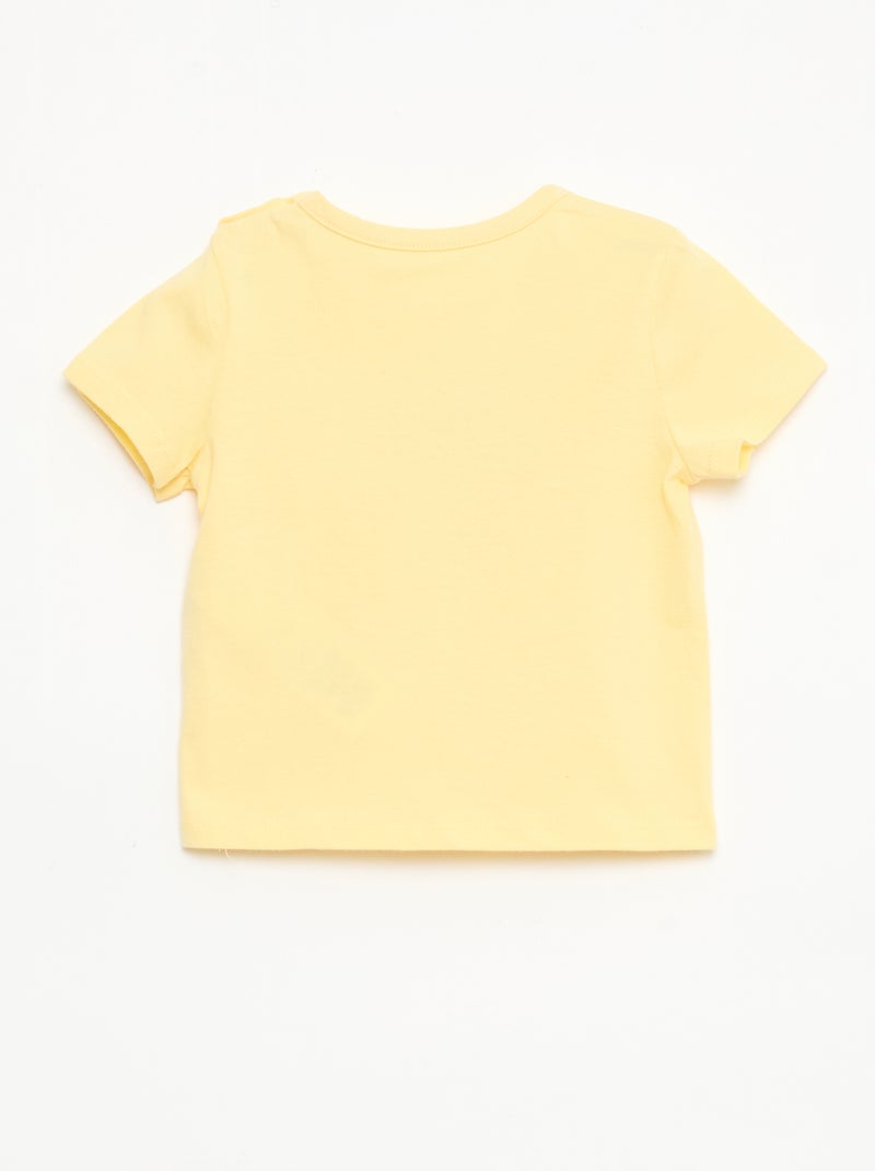 T-shirt de manga curta em jersey de algodão Amarelo - Kiabi