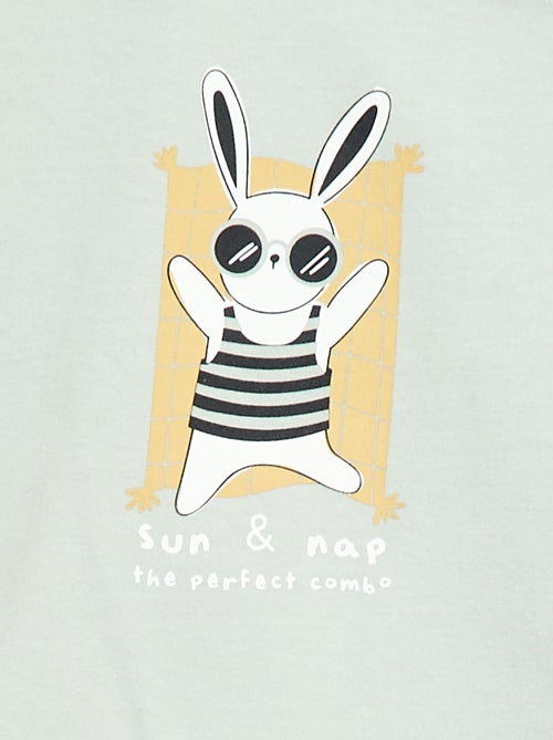 T-shirt de manga curta em jersey de algodão - Kiabi