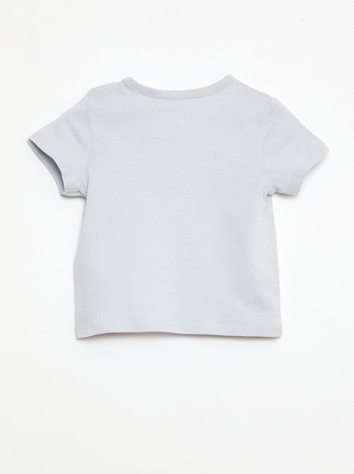 T-shirt de manga curta em jersey de algodão - Kiabi